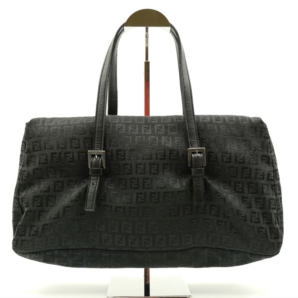 ❌️❌️SOLD❌️❌️J36💖 Fendi Vintage Black Flap Zucchino Shoulder Bag - Picture 4 of 16